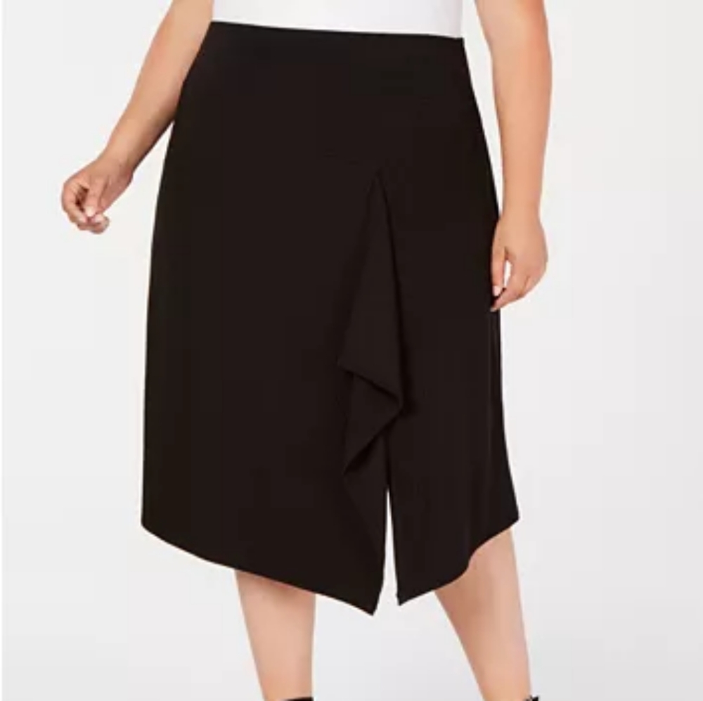 Calvin Klein Plus Size Ruffled Slit Skirt